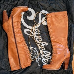 Seychelles Knee-High Leather Lace Up Boots